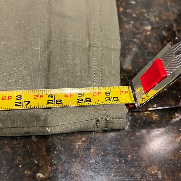 Eddie Bauer lined Olive Chinos with Red Plaid flannel lining - Picture 13 of 15